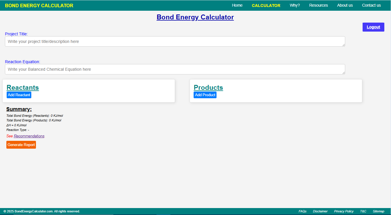 CALCUATOR page