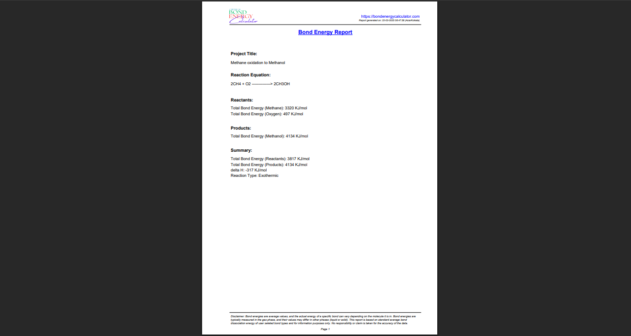 PDF report