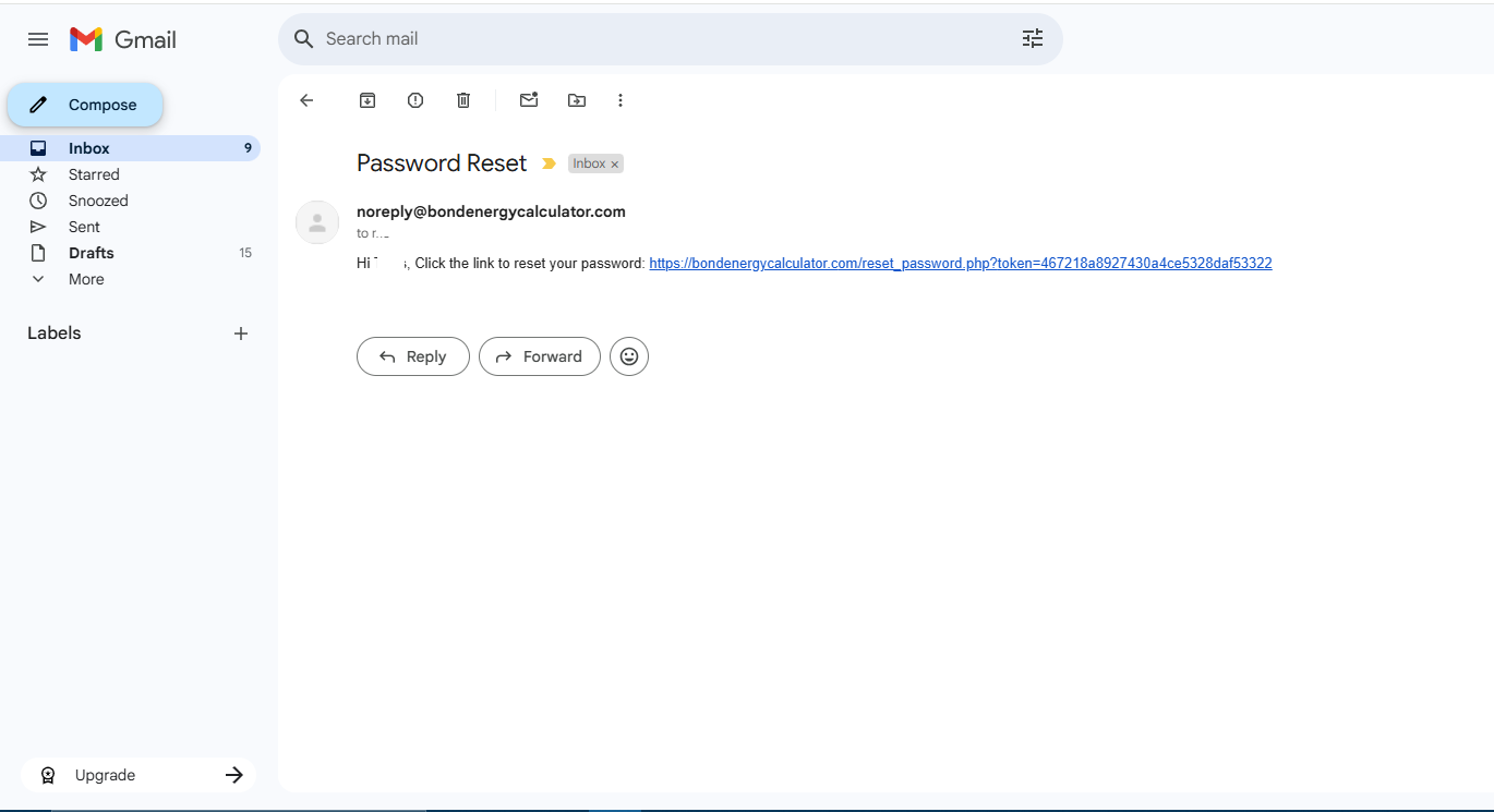 Reset password mail